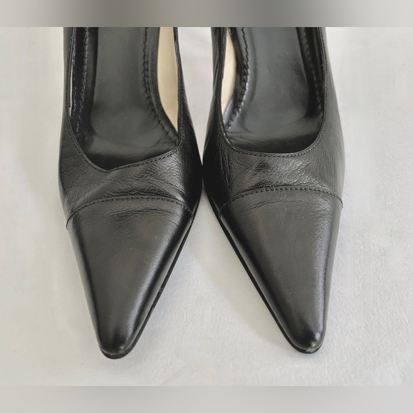 Gucci Pointed Toe Pumps/Kitten Heels, Leather; Gucci 115157 Pump, Black, Size 7 - Picture 11 of 14